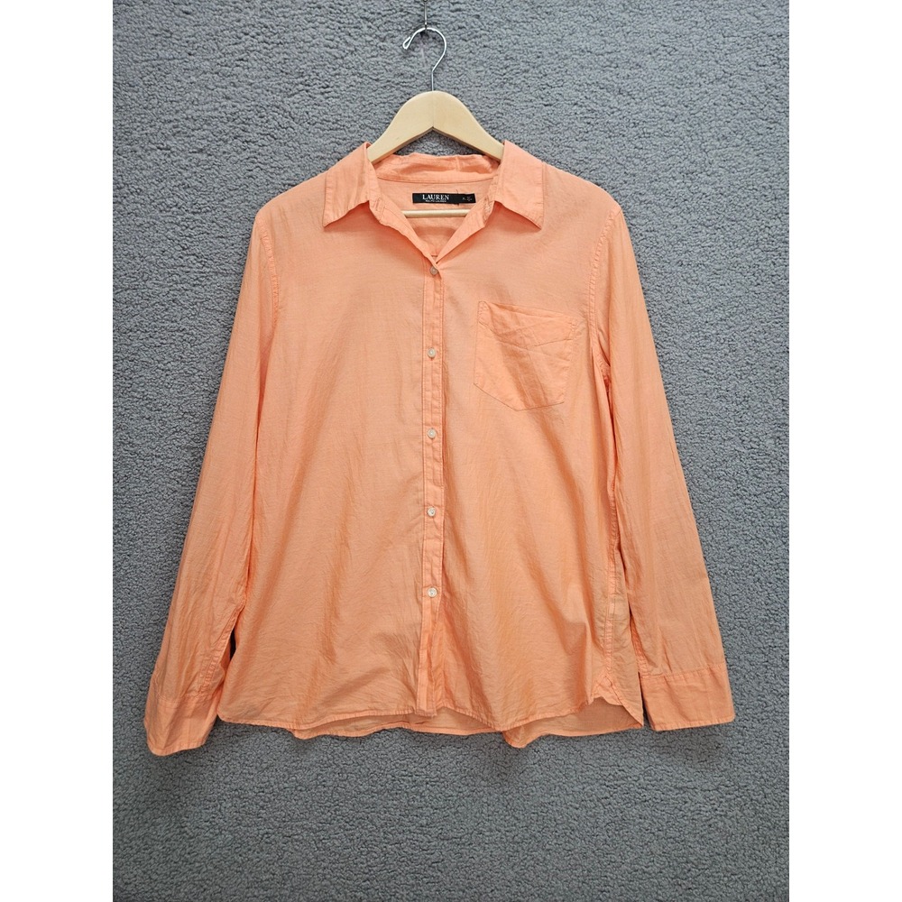 Lauren Ralph Lauren Button Down Shirt XL Orange Cotton Preppy Classic Old Money